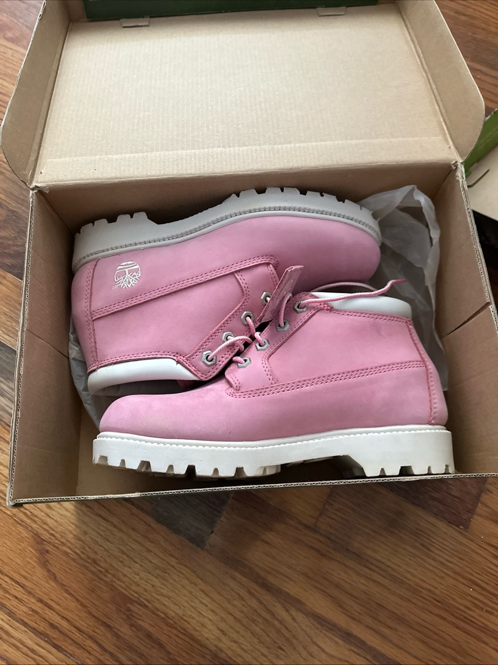 Timberland Women's Pink Lace-Up Waterproof Boots new/tags size 7.5M - Picture 8 of 10